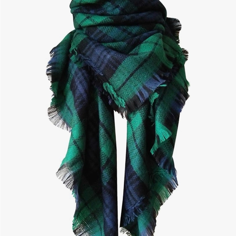 Plaid Green and Blue Women's Scarf